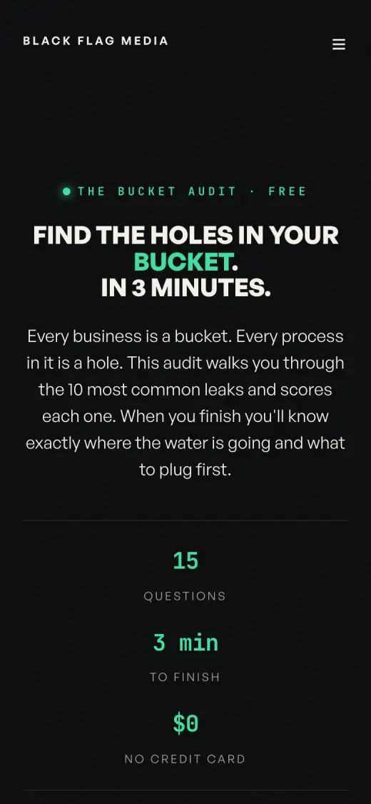 The free Bucket Audit on a phone
