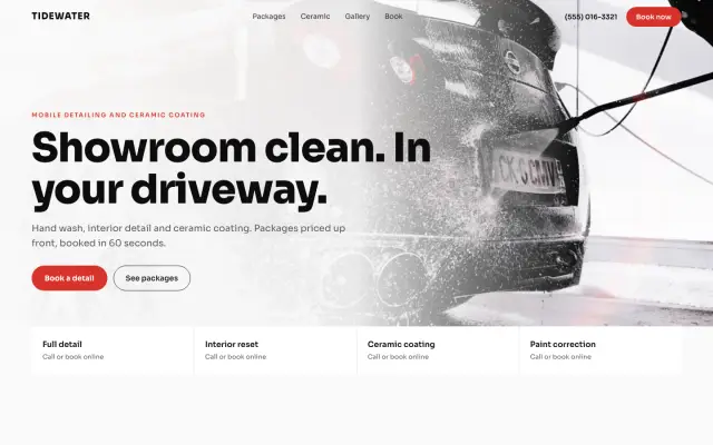 Example auto detailing site