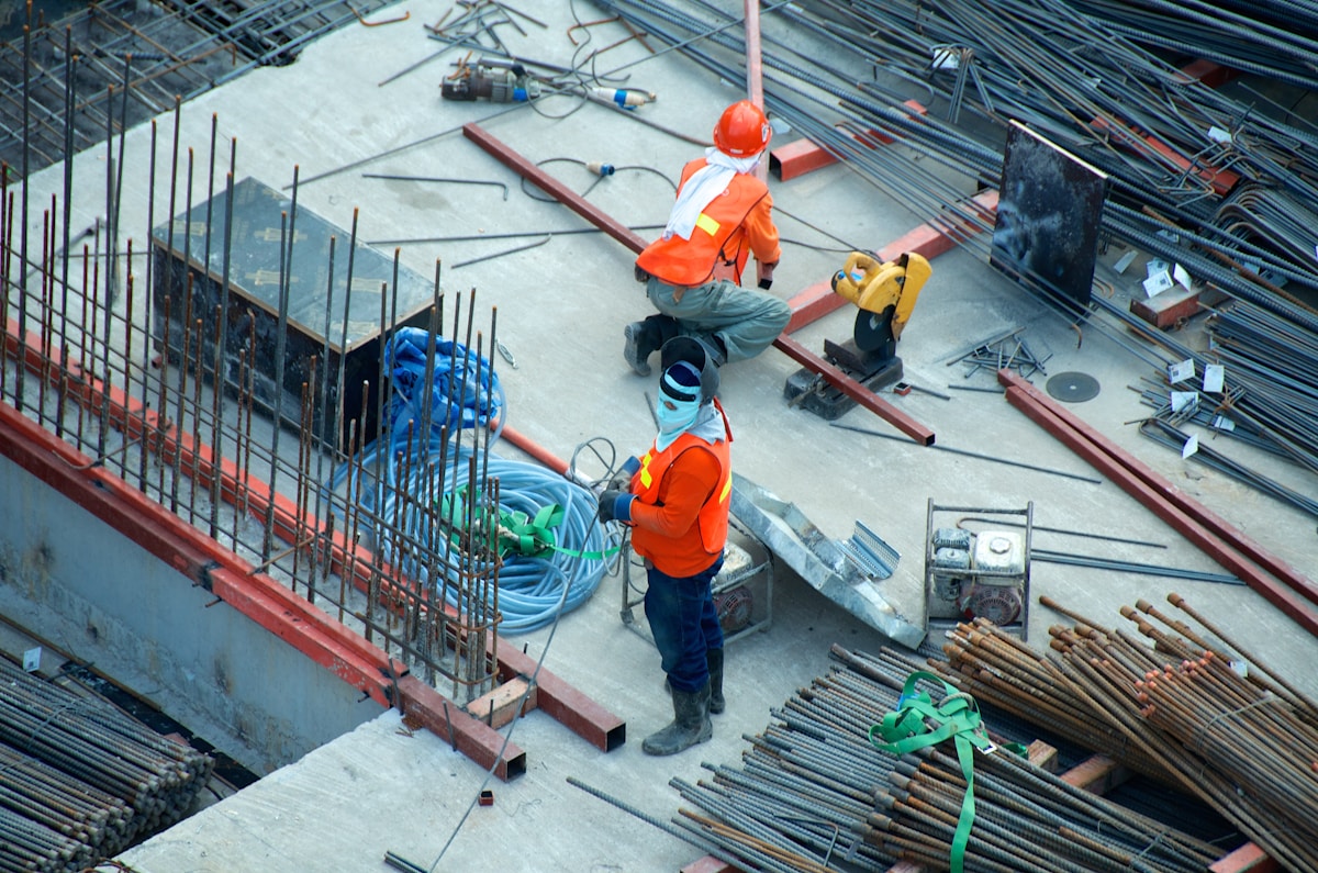 Construction workers on job site - web design for contractors and home services