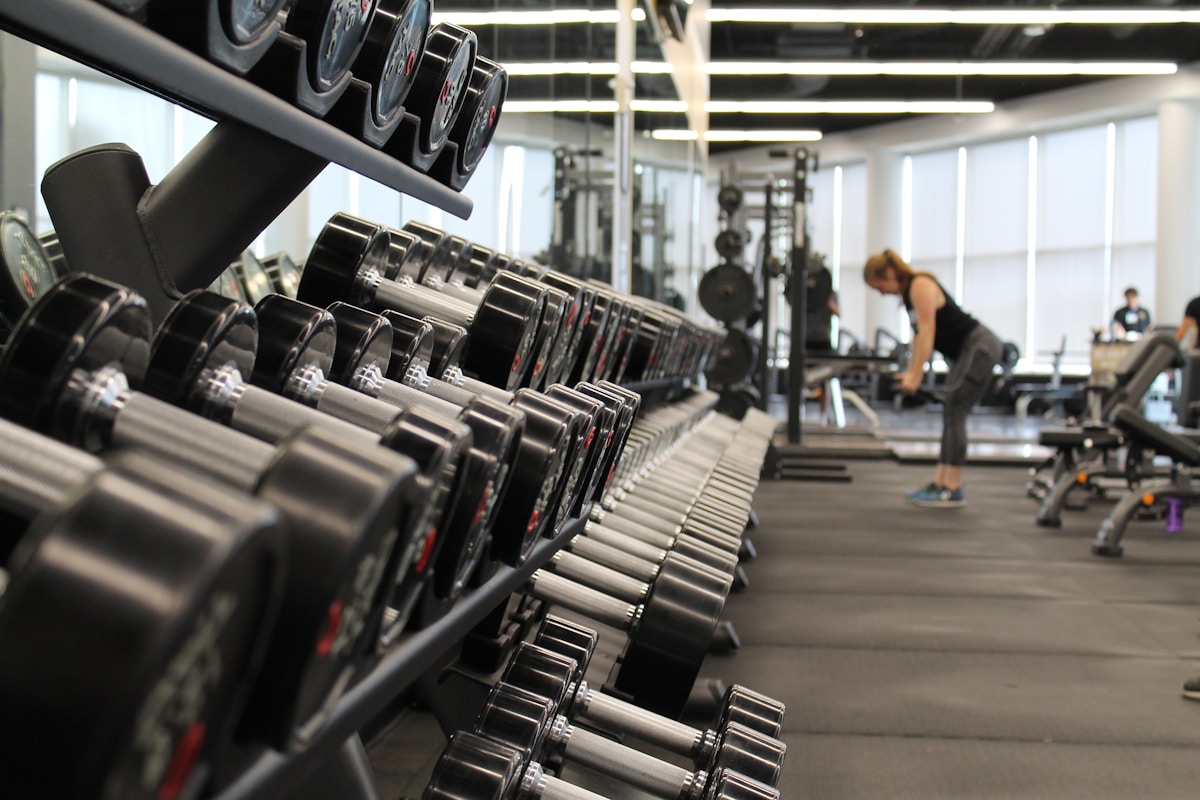 Modern gym dumbbell rack - web design for fitness centers and gyms