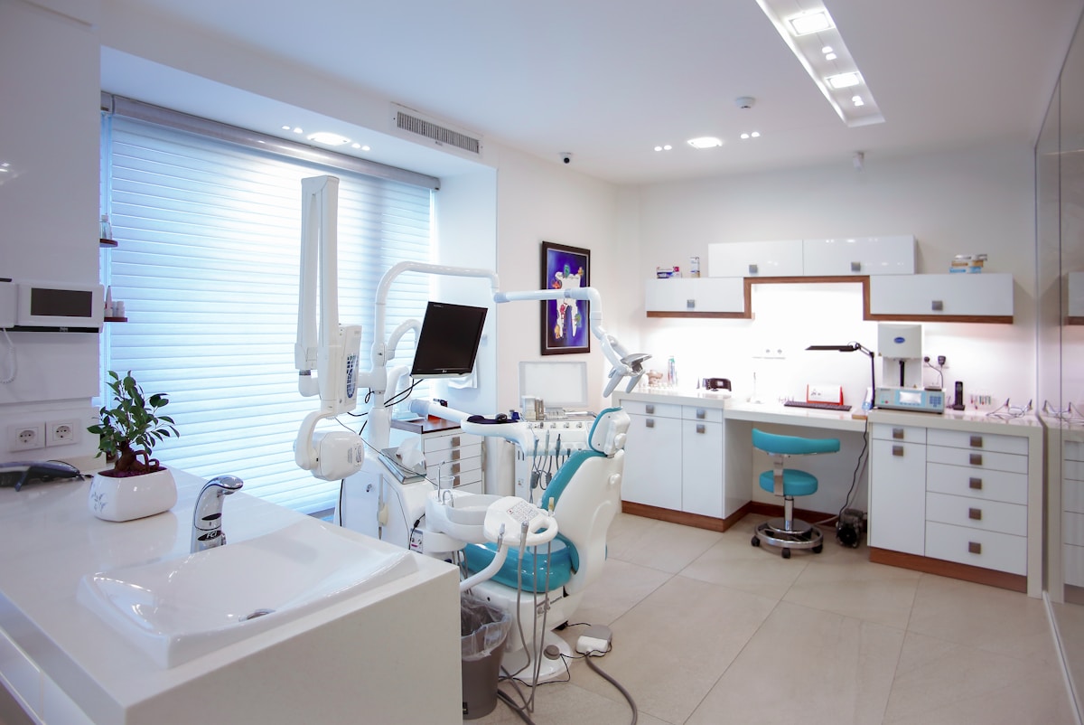 Modern dental office treatment room - web design for medical and dental practices